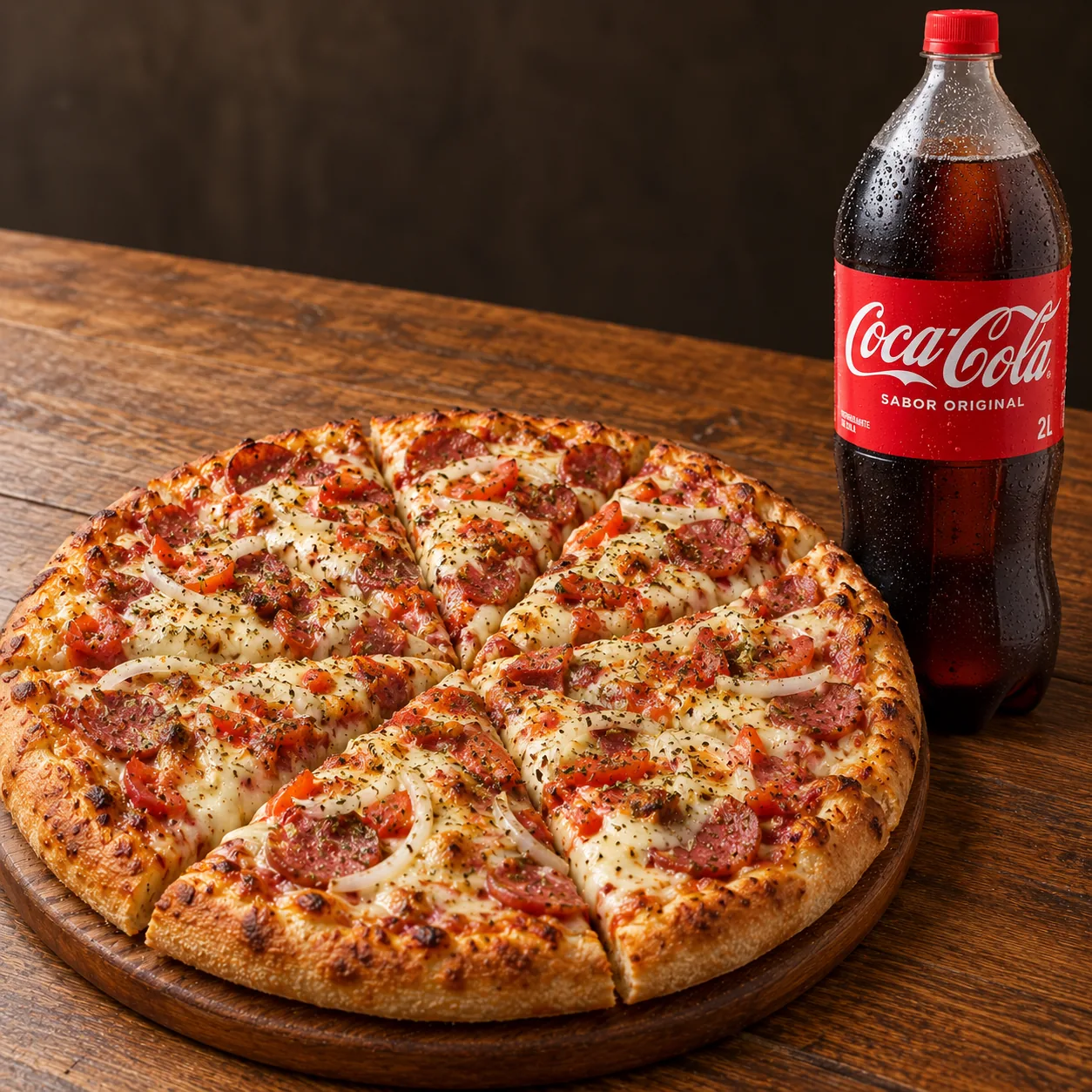 Pizza especial preparada pela Pizzaria da Solinho